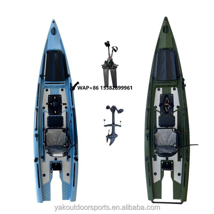 Fishing Kayak Pedal Drive - Yak Outdoors 13ft Fish Skiff Dual
