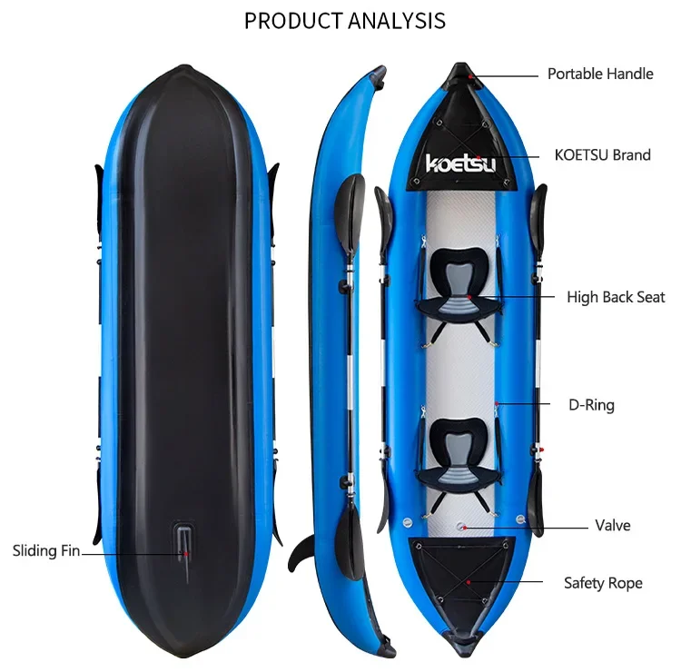 KOETSU 1-2 Persons Inflatable  - Fishing Kayak Sit On Top recension och pris